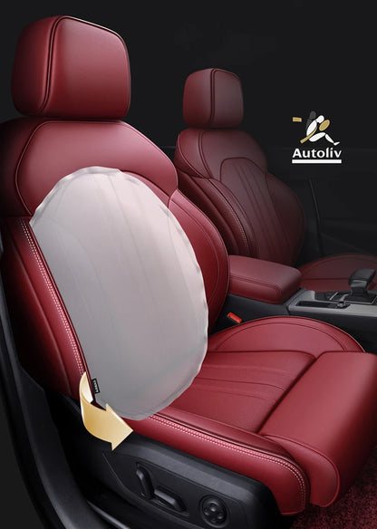 Custom-Fit Leather Car Seat Covers for Audi A3, A4, A6, Q3, Q5, Q7, A7 & TT – Full 5-Seat Set