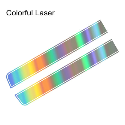 Sports Racing Hood Stripe Sticker – Waterproof PVC Self-Adhesive Car Vinyl Decal - Colorful Laser