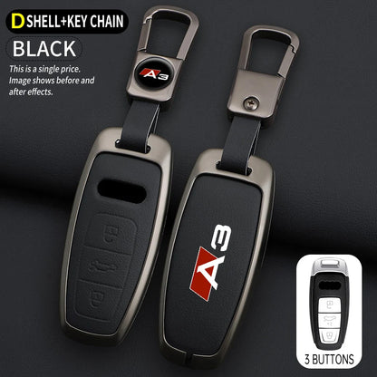 Zinc Alloy Leather Car Key Case Cover Audi A3 8P 8V 8L S3 RS3
