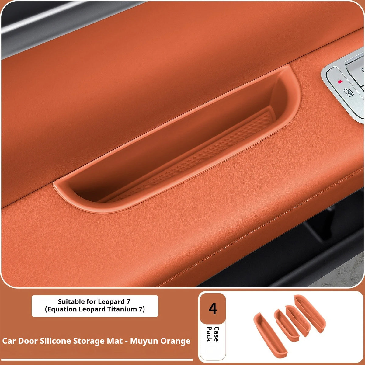 BYD Ti7 Door Handle Storage Box and Rear Bin - Orange 4Pcs