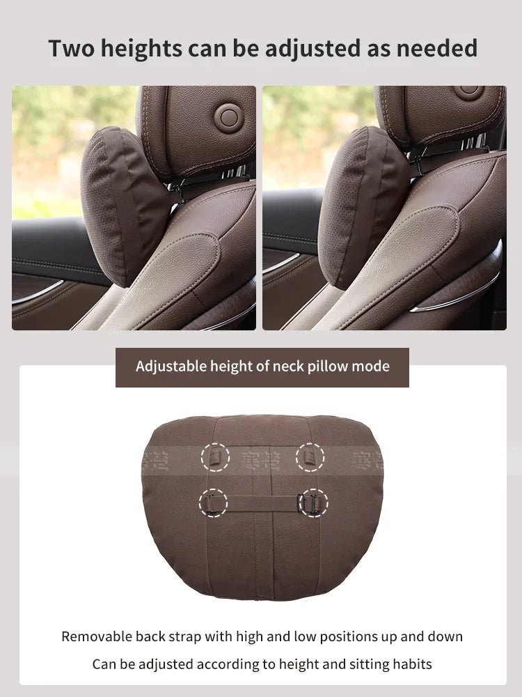 Maybach Suede Car Headrest Pillow & Lumbar Support