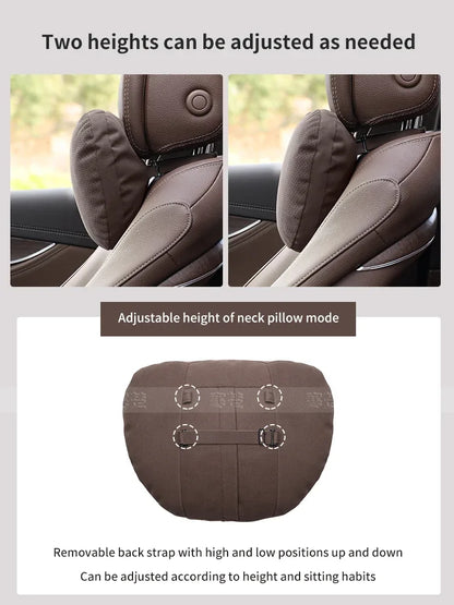 Maybach Suede Car Headrest Pillow & Lumbar Support