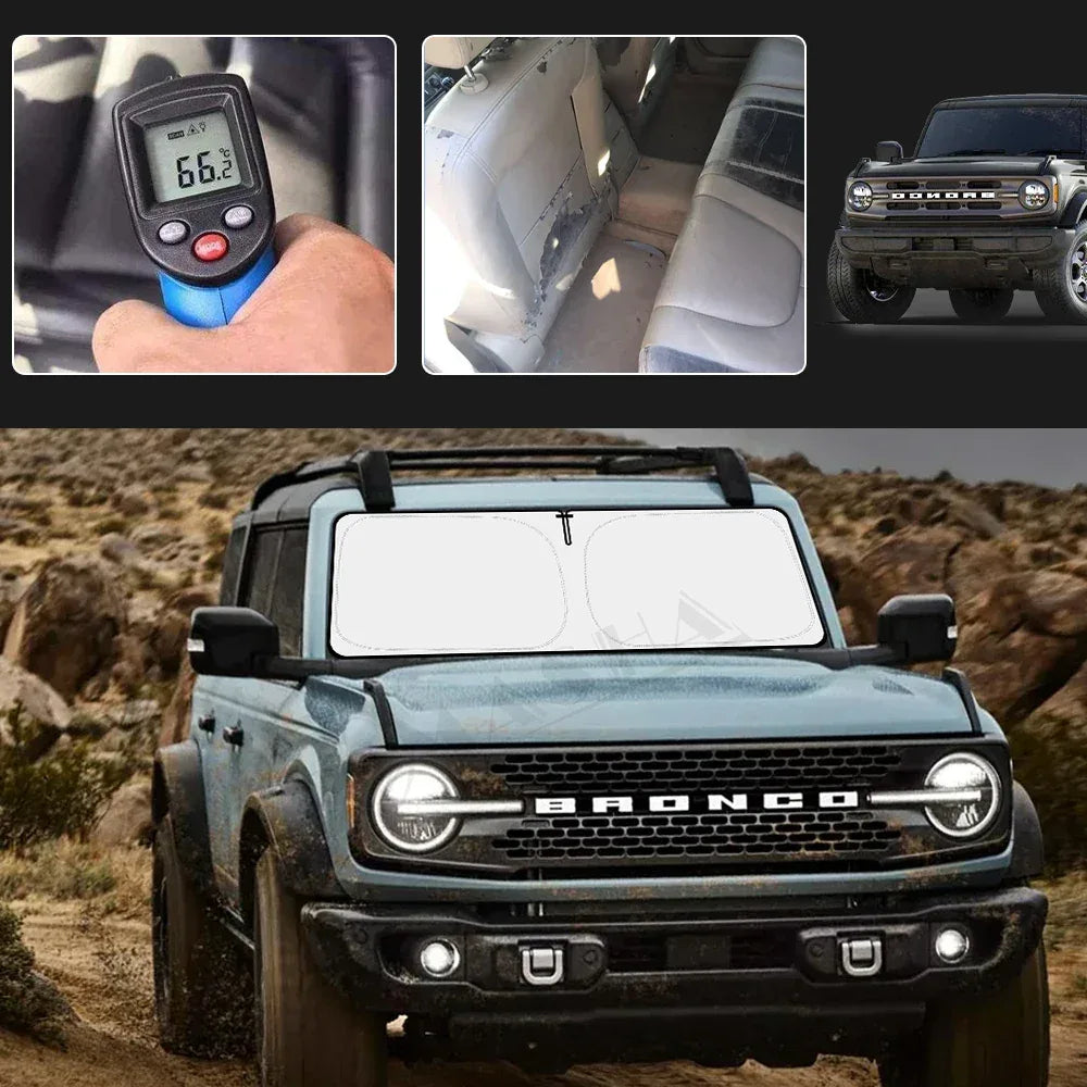 Ford Bronco Windshield Sun Shade 2021-2023 Foldable Window Protector - 