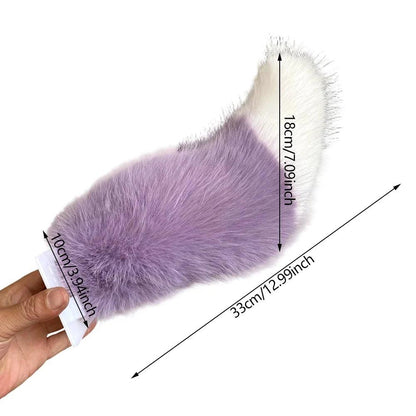 Electric Fluffy Fox Tail Vehicle Ornament