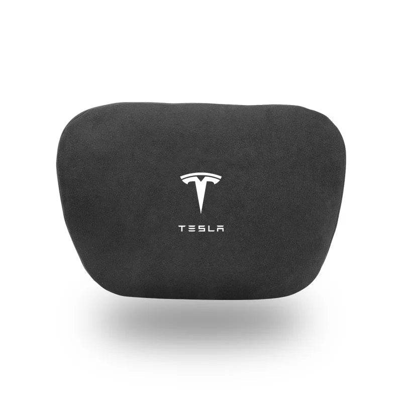Tesla Car Headrest & Waist Pillow Set - Headrest Black