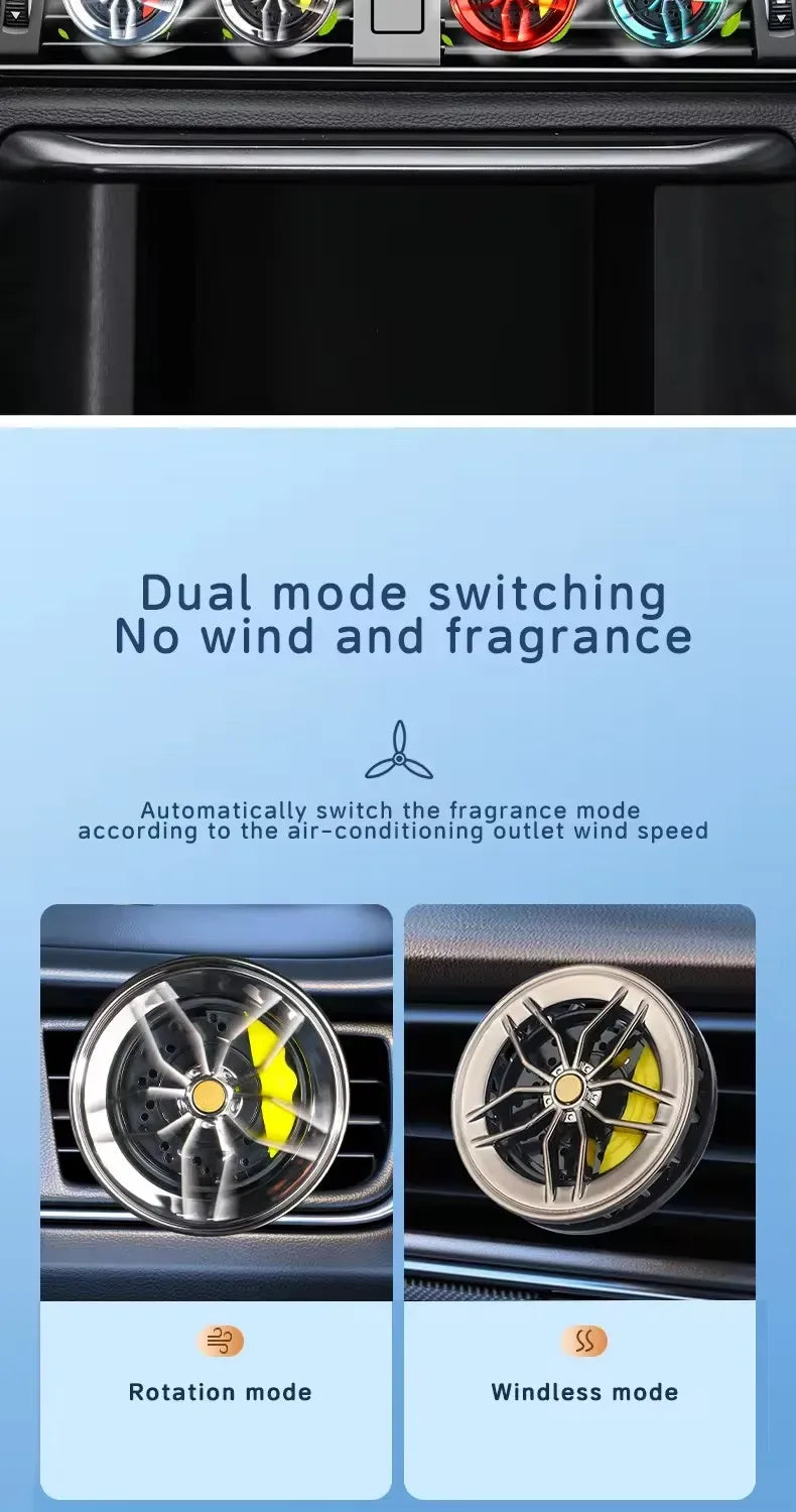 Rotatable Wheel Hub Car Air Freshener Vent Clip - Red