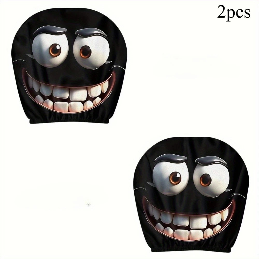 Smiley Face Car Pillowcases | 2pcs Soft & Washable - 