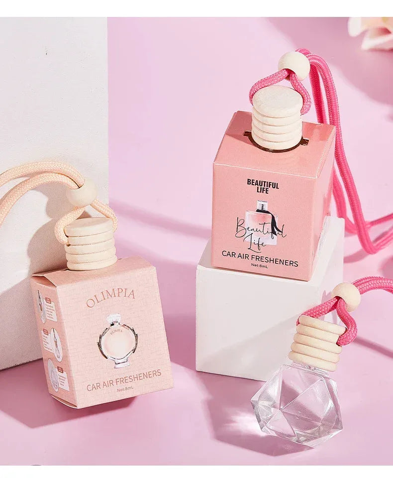 Pink Hanging Car Air Freshener Perfume Pendant - Oilimpia
