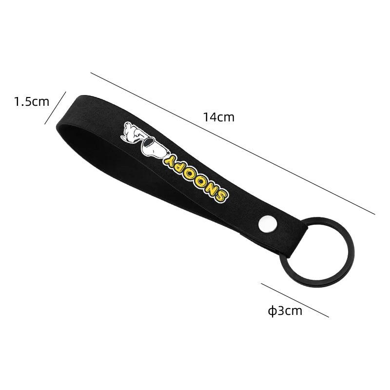 Snoopy Silicone Car Keychain - Cute Cartoon Key Ring Holder Strap