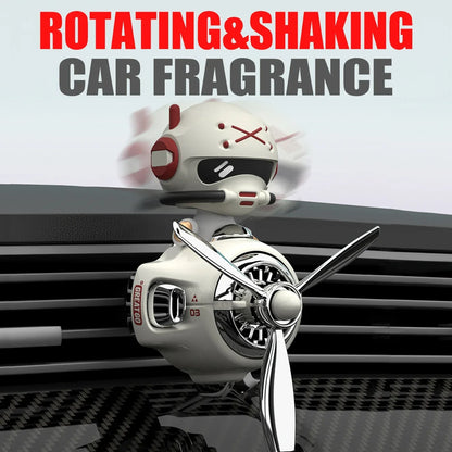 Rotating Propeller Pilot Plane Car Air Freshener - Battle Bear