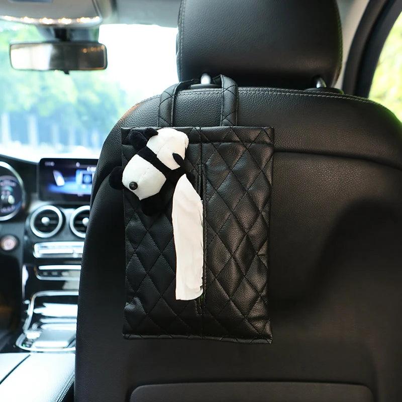 Cloud Cartoon Car Tissue Box Holder - Leather Headrest Mount Organizer