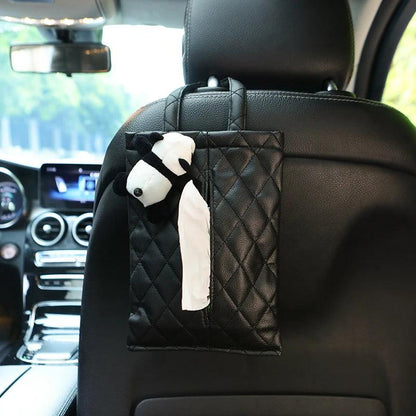 Cloud Cartoon Car Tissue Box Holder - Leather Headrest Mount Organizer