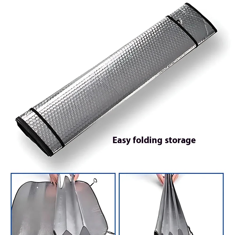 F1 Racing Pattern Universal Car Windshield Sunshade Folding Visor - A