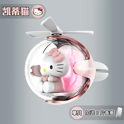 Hello Kitty & Melody Flying Ball Car Air Freshener with LED Light