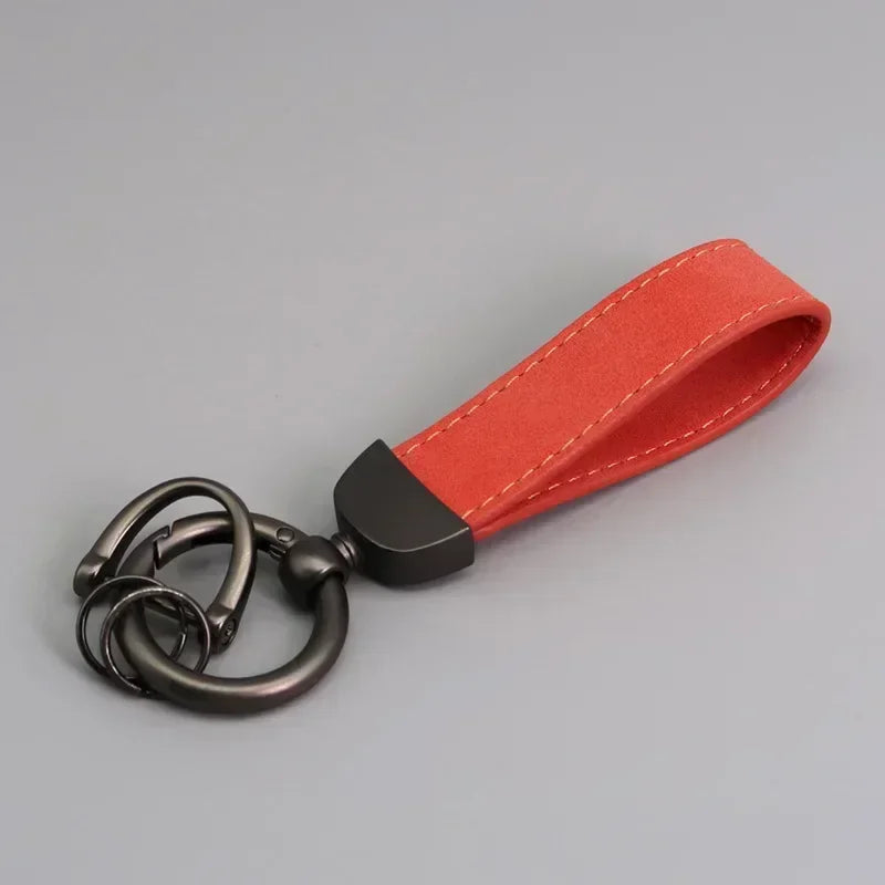 Custom Laser Engraved Suede Leather Keychain - Personalized Logo
