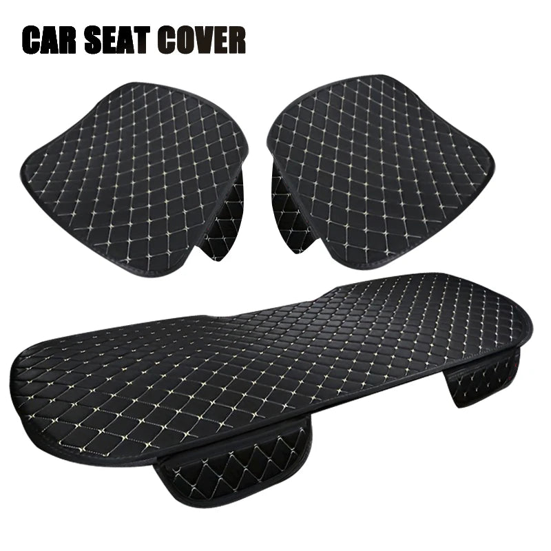 3Pcs Universal Cotton Linen Car Seat Cover Set - All Season