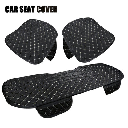 3Pcs Universal Cotton Linen Car Seat Cover Set - All Season