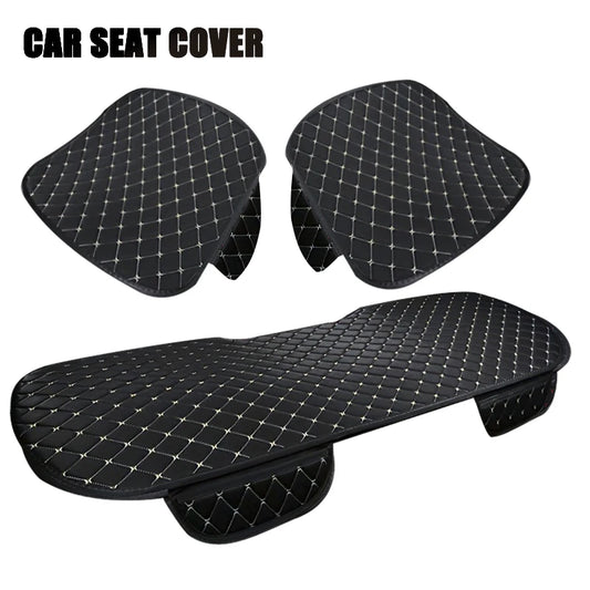 3Pcs Universal Cotton Linen Car Seat Cover Set - All Season