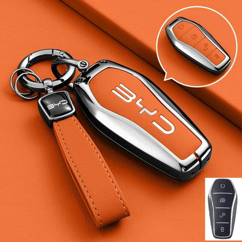 Leather Key Case Cover for BYD Song Plus Qin Han Tang Atto Dolphin