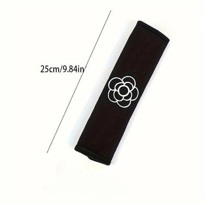 2pcs Flower Shoulder Pad Car Seat Belt Covers Interior Protection