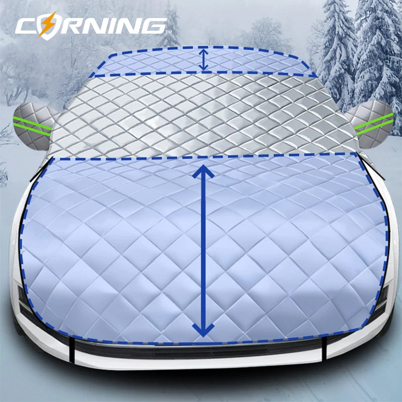 Car Hail Protector Half Cover | Outdoor Waterproof Sunshield & Dust Guard - 3 Layers CAR Thin