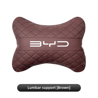 BYD Car Headrest & Lumbar Cushion - Brown-Lumbar