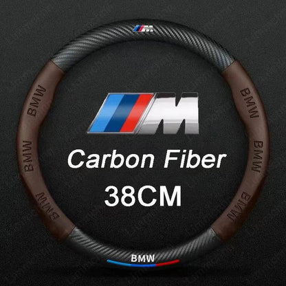BMW 3D Carbon Fiber Leather Steering Wheel Cover | For G20 G30 G38 X1–X7 Series E90 E92 E93 320 3/5/7 Series - 