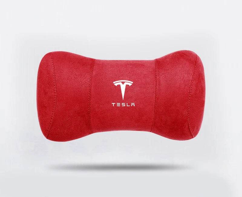 Tesla Suede Headrest Pillow - Red