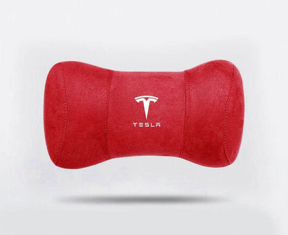 Tesla Suede Headrest Pillow - Red