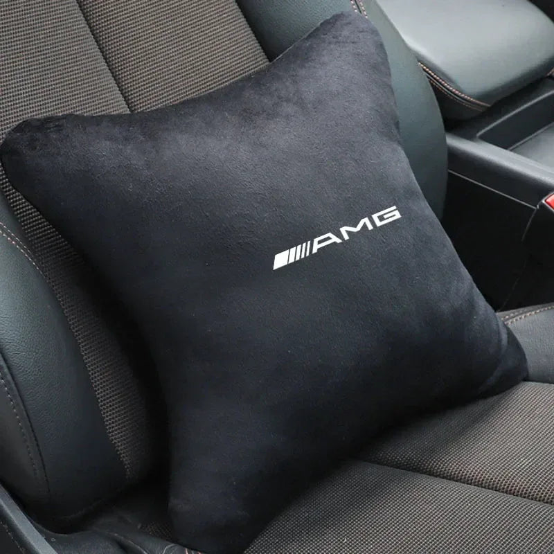 Mercedes AMG Neck & Lumber support Pillow and Shoulder Pad - Seat Belt Cover-2pc