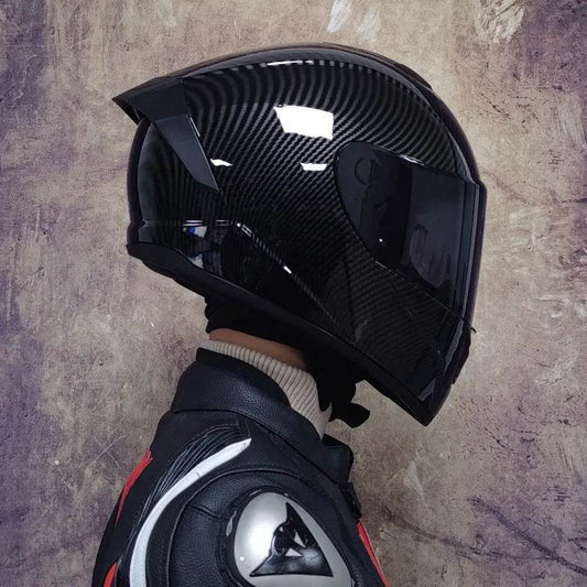 Full Face Motorcycle Racing Helmet – Winter Warm Double Visor Sports Helmet for Motorbike Riders - 1 / S