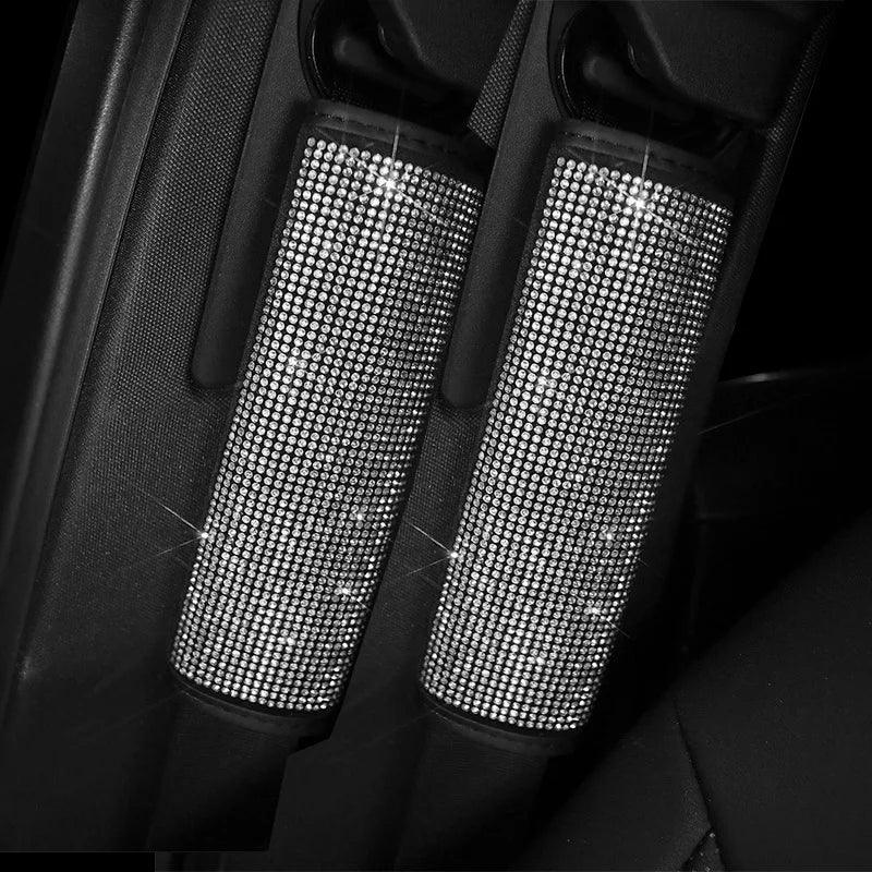 Crystal Rhinestone Seat Belt Covers 2-Pack Diamond Shoulder Pads