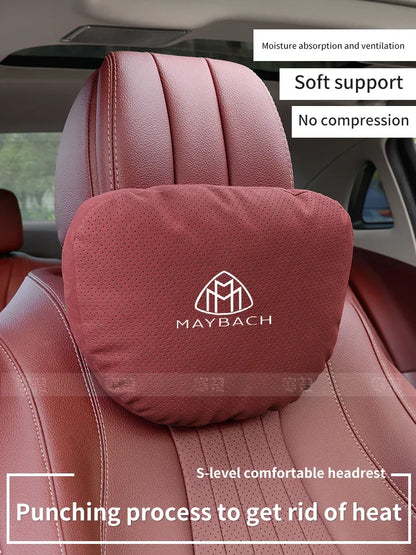 Maybach Suede Car Headrest Pillow & Lumbar Support