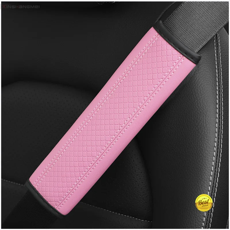 Leather Seat Belt Shoulder Pads – Breathable Safety Covers & Cushion Protection - 1