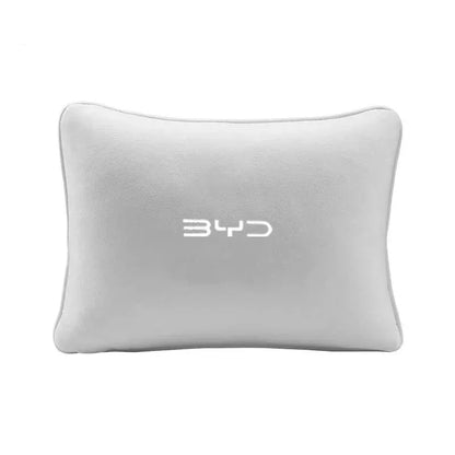 BYD Car Headrest & Waist Pillow - Lumber Support Pillow- White