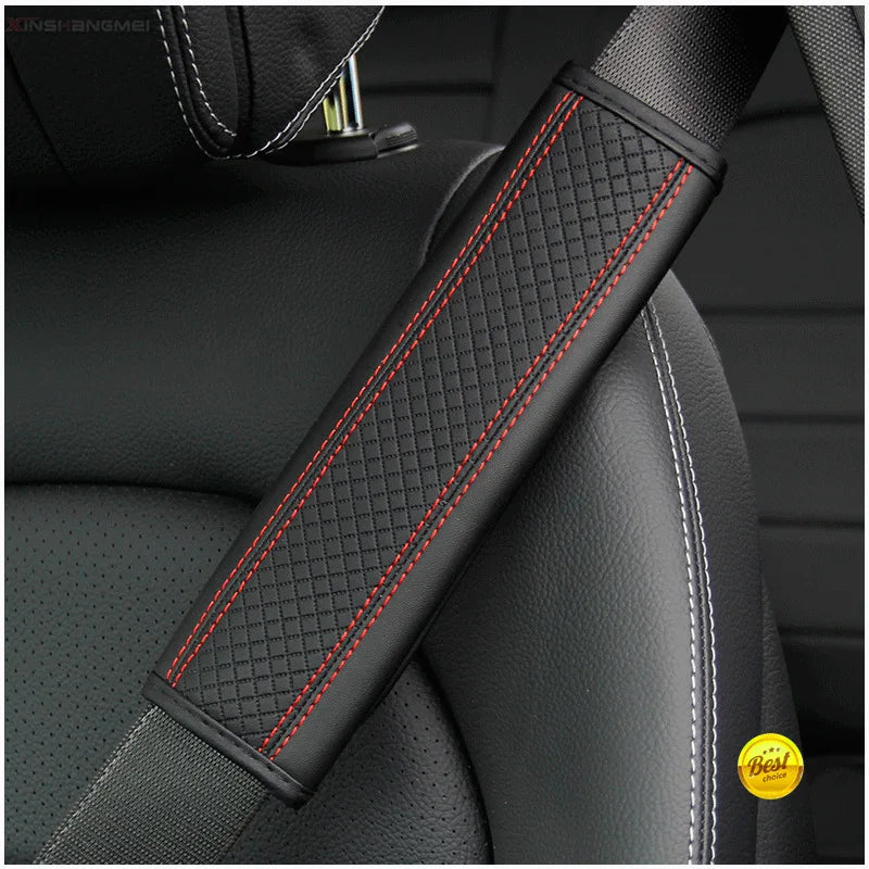 Leather Seat Belt Shoulder Pads – Breathable Safety Covers & Cushion Protection - 1
