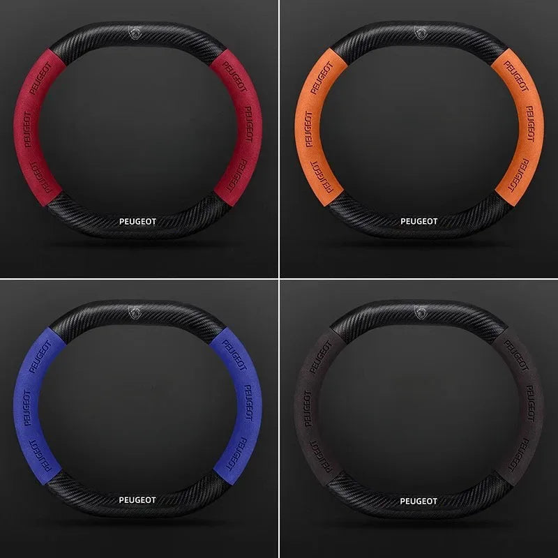 Peugeot 3008 4008 5008 208 2008 Suede Leather Steering Wheel Cover