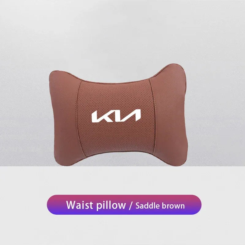 KIA Car Headrest & Lumber Support Pillow - Saddle Brown Lumber Support Pillow
