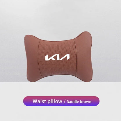 KIA Car Headrest & Lumber Support Pillow - Saddle Brown Lumber Support Pillow
