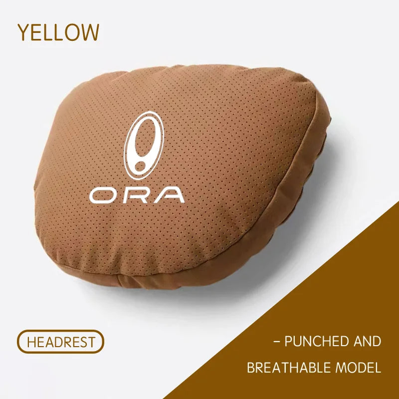 GWM ORA Car Neck Headrest & Lumbar Support Pillow Set