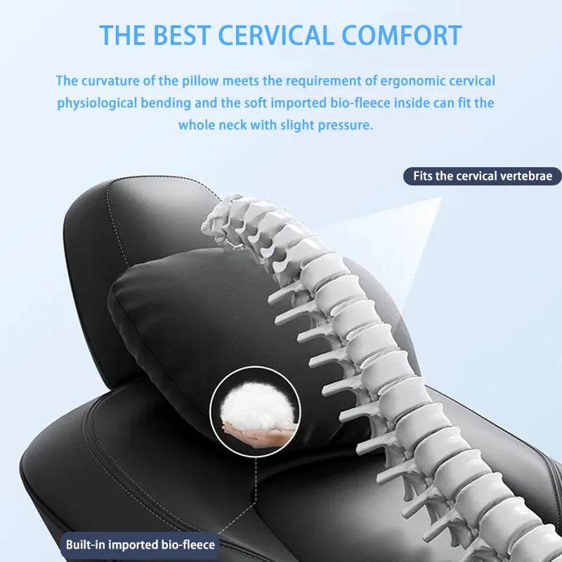 Tesla Car Headrest & Waist Pillow Set - Headrest White