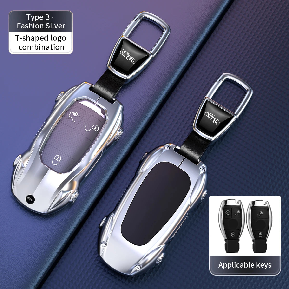 Mercedes-Benz Zinc Alloy Car Key Cover – A, C, E & S Class - PURPLE