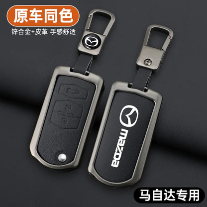 Genuine Leather Flip Key Case Cover for Mazda 2 3 5 6 8 CX5 CX7 CX9