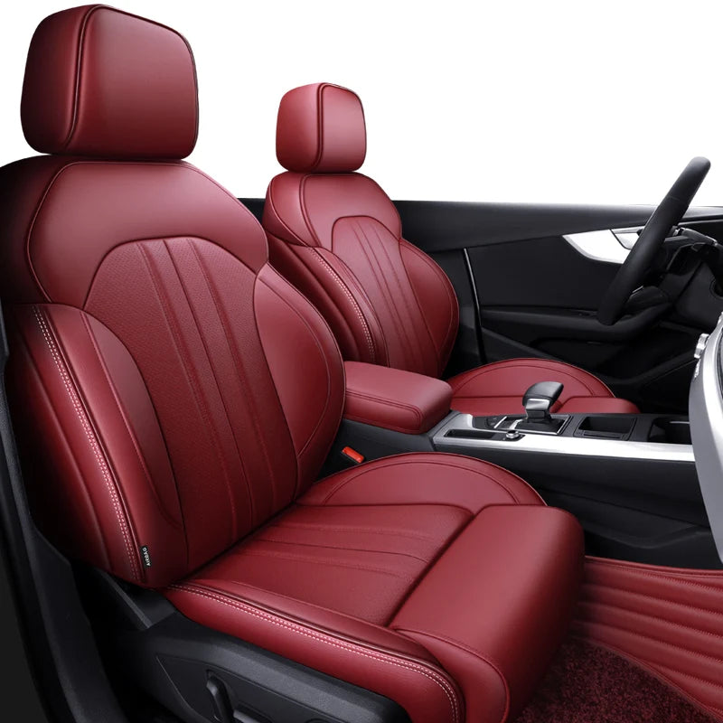 Custom-Fit Leather Car Seat Covers for Audi A3, A4, A6, Q3, Q5, Q7, A7 & TT – Full 5-Seat Set