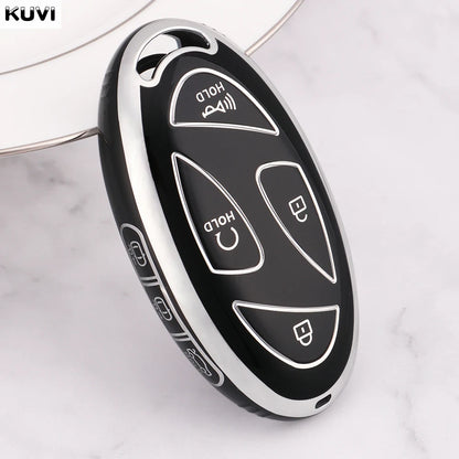 Hyundai IONIQ 6 & Grandeur GN7 Slim TPU Key Cover — Black or White - 7 Button – Black