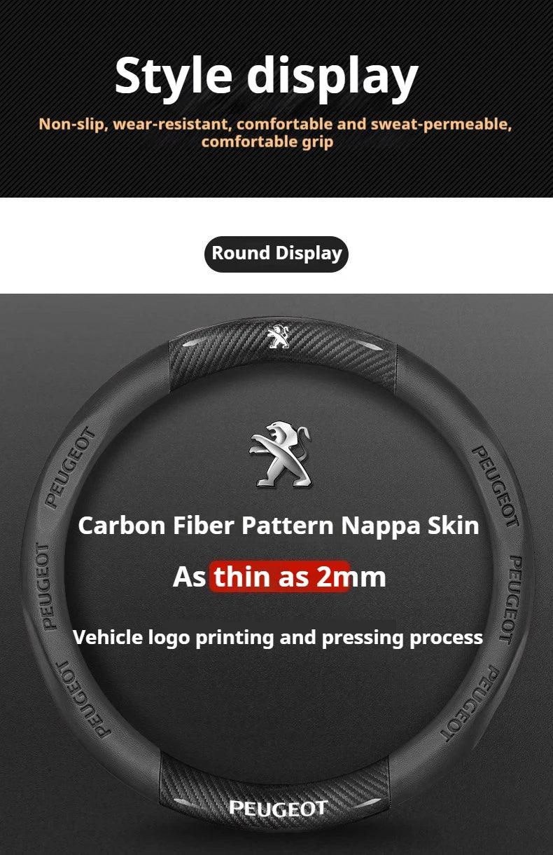 Peugeot Leather Steering Wheel Cover - D Type Black A
