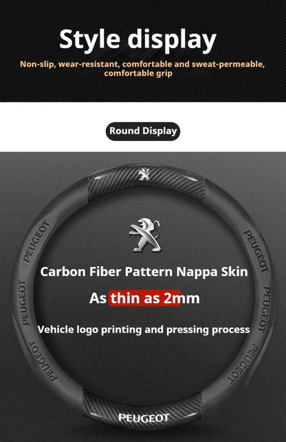 Peugeot Leather Steering Wheel Cover - D Type Black A