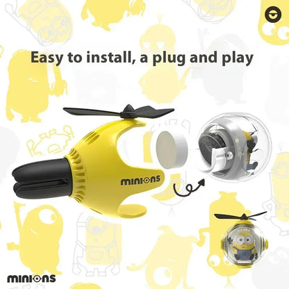 Minions Cartoon Car Air Freshener Rotating Propeller Outlet Fragrance Magnetic Design Auto Accessories Interior Perfume gift - A