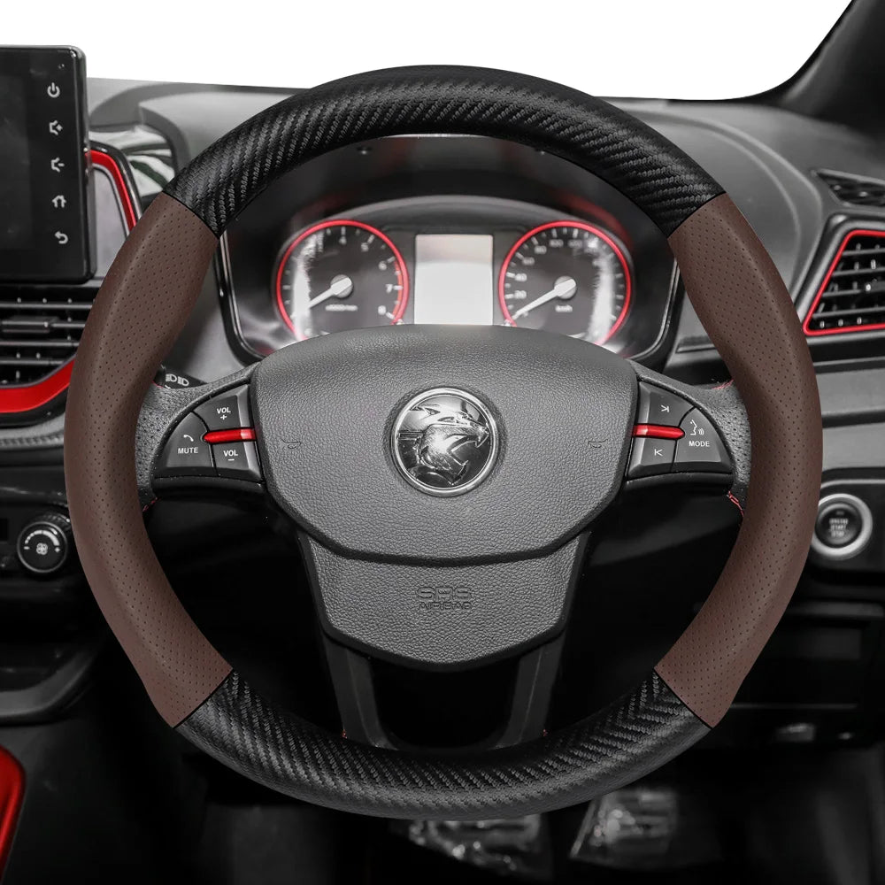 Proton Carbon Fibre Steering Wheel Cover - Round Shape / One Size / Mocha