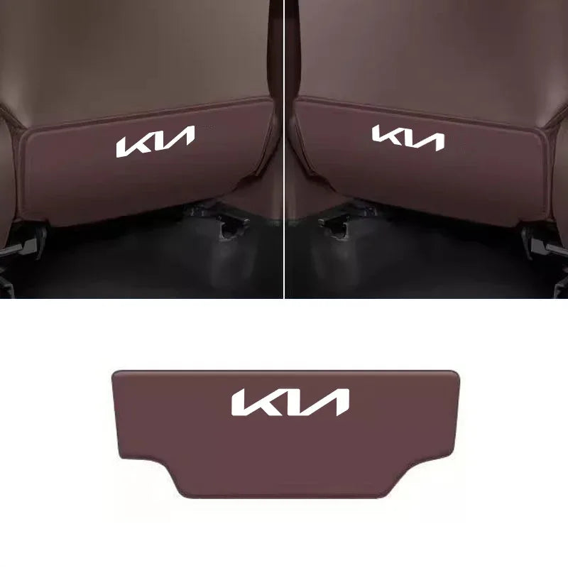 KIA Car Seat Back Protector Anti-Kick Mat - Coffee